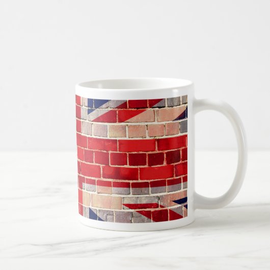 Mug Drapeau BRITANNIQUE sur un mur de briques (Droite)