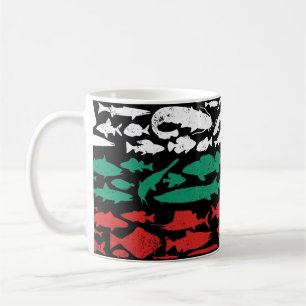 Mug Drapeau bulgare fait de poisson - Design de pêche