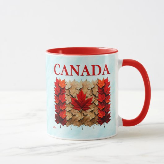 Mug Drapeau canadien de la feuille d'érable d'automne (Droite)
