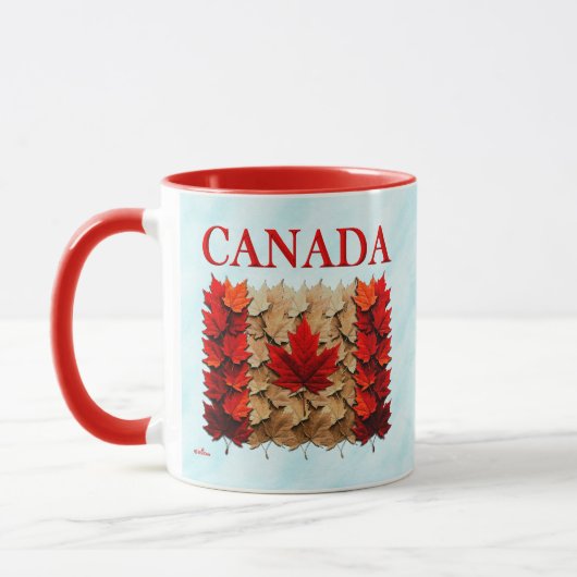 Mug Drapeau canadien de la feuille d'érable d'automne (Gauche)