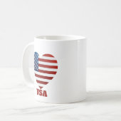 Mug Drapeau cardiaque américain (Devant gauche)