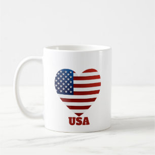 Mug Drapeau cardiaque américain