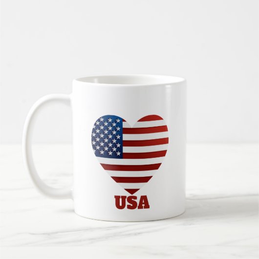 Mug Drapeau cardiaque américain (Gauche)