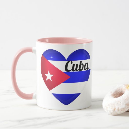Mug Drapeau cardiaque cubain (Avec donut)