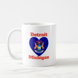 Mug Drapeau cardiaque Detroit Michigan