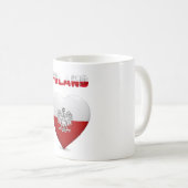 Mug Drapeau cardiaque polonais (Devant droit)