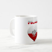 Mug Drapeau cardiaque polonais (Devant gauche)