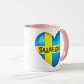 Mug Drapeau cardiaque Suède (Devant droit)