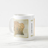 Mug Drapeau + Carte de la Côte d'Ivoire (Devant gauche)