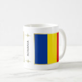Mug Drapeau + Carte de Roumanie (Devant droit)