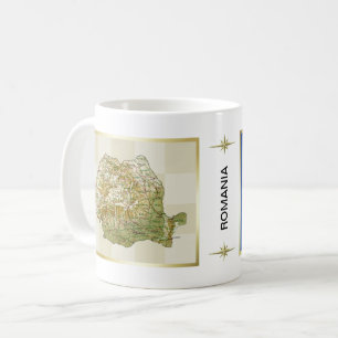 Mug Drapeau + Carte de Roumanie
