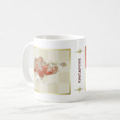 Mug Drapeau + Carte de Singapour (Devant gauche)