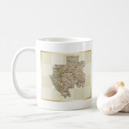 Mug Drapeau + Carte du Gabon (Avec donut)