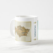 Mug Drapeau + Carte du Kazakhstan (Devant gauche)
