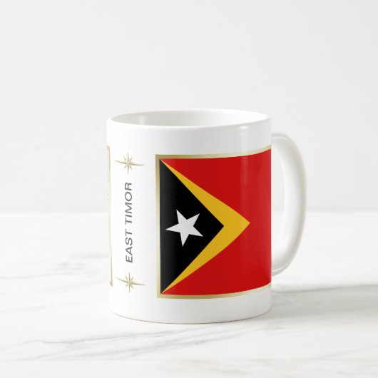 Mug Drapeau + Carte du Timor oriental (Devant droit)