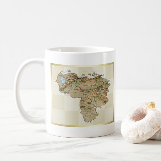 Mug Drapeau + Carte du Venezuela (Avec donut)