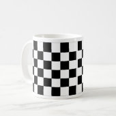 Mug Drapeau Checkered noir et blanc d'emballage (Devant gauche)