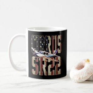 Mug Drapeau Cirrus SR22 Aéronefs Vintage États-Unis