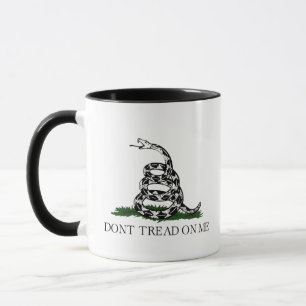 Mug Drapeau classique Fuzzy Express® Gadsden noir blan