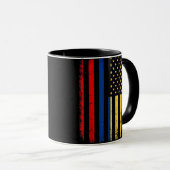Mug Drapeau Colombien Américain Racines Colombie A (Devant droit)