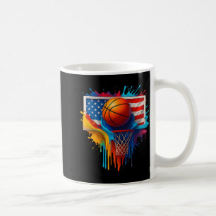 Mug Drapeau coloré de teinture colorée de basket-ball