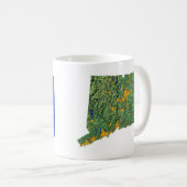 Mug Drapeau Connecticut + Mappage (Devant droit)