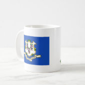 Mug Drapeau Connecticut + Mappage (Devant gauche)