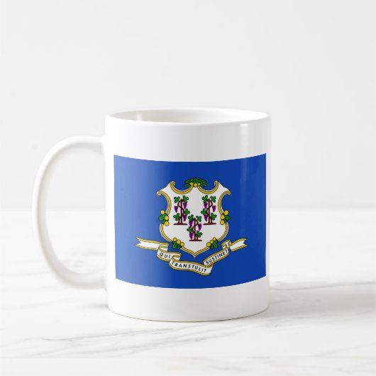 Mug Drapeau Connecticut + Mappage (Gauche)