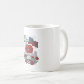 Mug Drapeau coquelicot commémoratif Croix Gravure Vint (Devant droit)