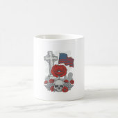 Mug Drapeau coquelicot commémoratif Croix Gravure Vint (Centre)