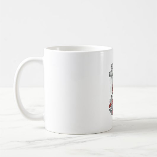 Mug Drapeau coquelicot commémoratif Croix Gravure Vint (Gauche)