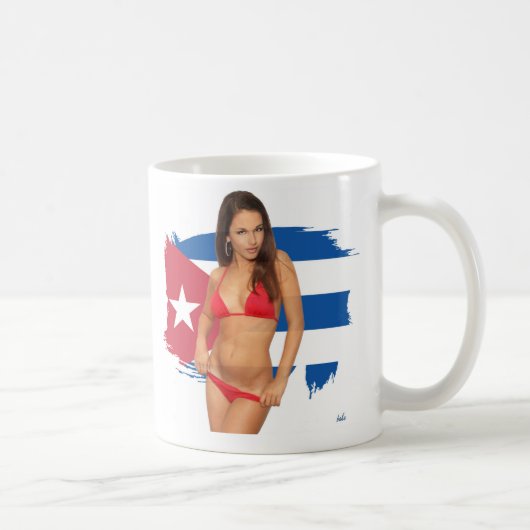 Mug Drapeau cubain avec la conception de fille de (Droite)