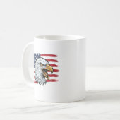 Mug Drapeau d'aigle patriotique dessin vectoriel vinta (Devant gauche)
