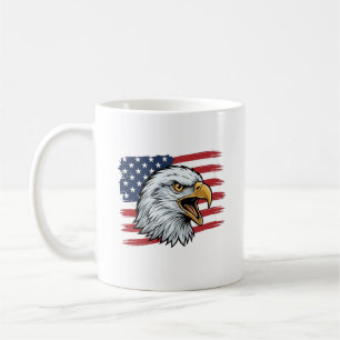 Mug Drapeau d'aigle patriotique dessin vectoriel vinta