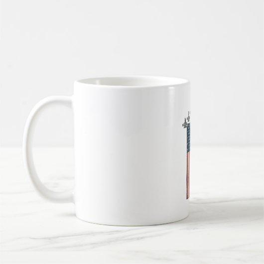Mug Drapeau d'avion de combat patriotique Dessin de gr (Gauche)