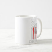 Mug Drapeau De Baseball Retro De Cincinnati Atteint À (Devant droit)