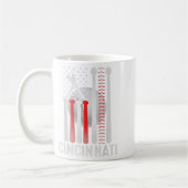 Mug Drapeau De Baseball Retro De Cincinnati Atteint À (Gauche)