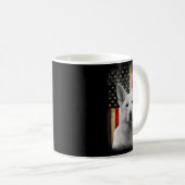 Mug Drapeau de Berger Allemand Blanc Patriotique Améri (Devant droit)