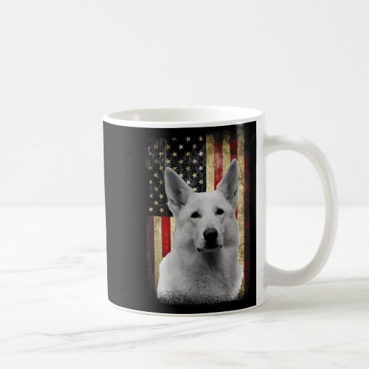 Mug Drapeau de Berger Allemand Blanc Patriotique Améri (Droite)