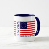 Mug Drapeau de Betsy Ross d'anniversaire des (Devant droit)