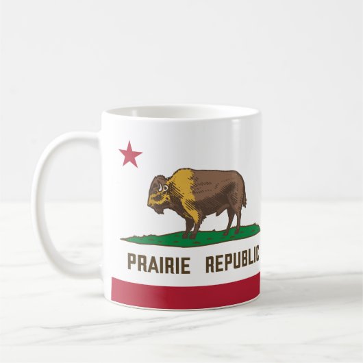 Mug Drapeau de bison de la République des Prairies Gra (Gauche)
