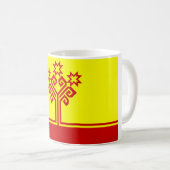 Mug Drapeau de Chuvashia région de la République de Ru (Devant droit)