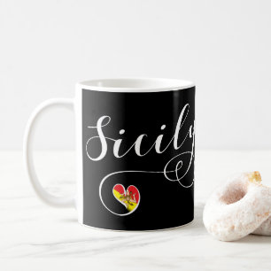 Mug Drapeau de coeur de la Sicile, sicilien