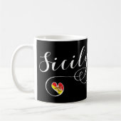 Mug Drapeau de coeur de Sicile, Sicile (Gauche)