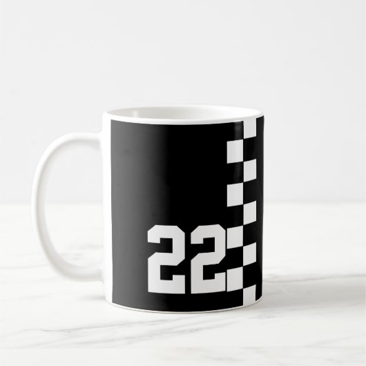 Mug Drapeau De Course Personnalisé Noir Et Blanc (Gauche)