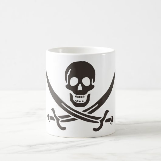 Mug Drapeau de crâne obsidien Drapeau de pirate Calico (Centre)