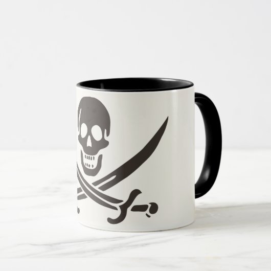 Mug Drapeau de crâne obsidien Drapeau de pirate Calico (Devant droit)