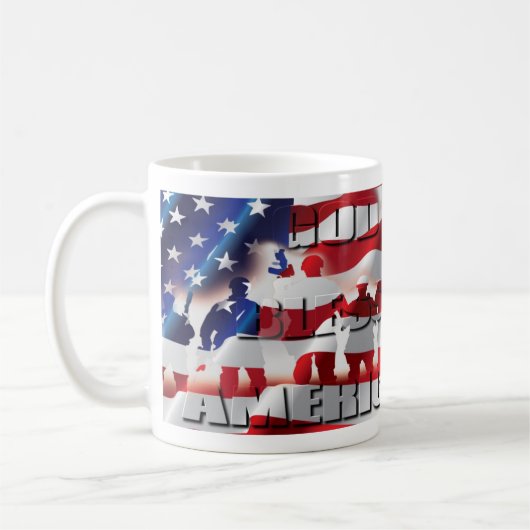 Mug Drapeau de Dieu patriotique béni Amérique U.S.A (Gauche)