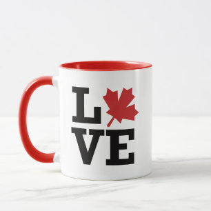 Mug Drapeau de feuille d'érable I Love Canada