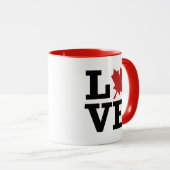Mug Drapeau de feuille d'érable I Love Canada (Devant droit)